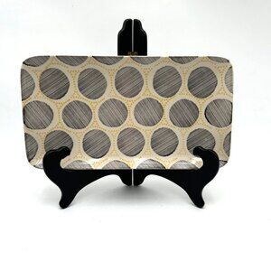 West Elm Ceramic tray yellow black circle design bathroom kitchen living room ca